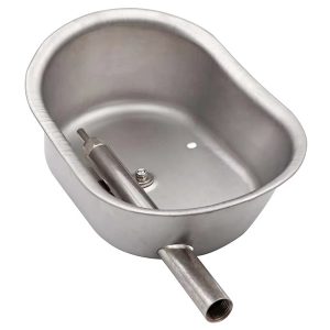 Ovale Trinkwasserschale aus Edelstahl für Schweine